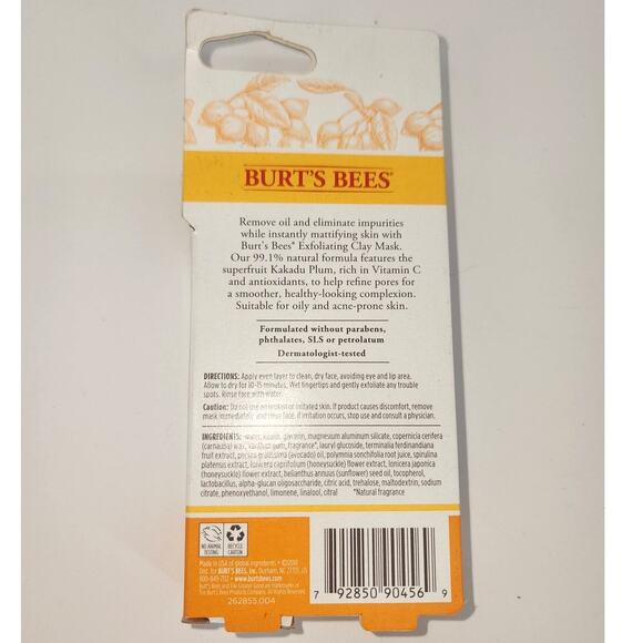 Burt’s Bees Exfoliating Clay Mask with Plum Extract – New in Box - Picture 2 of 2